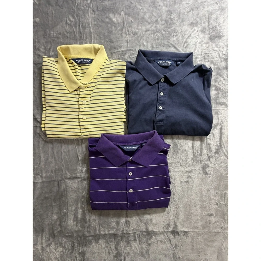 Polo Golf Ralph Lauren Lot Of 3 Men's XL Golf Polos 100% Pima Cotton‎